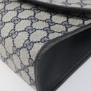 GUCCI GG Supreme Sherry Line Clutch Tasche PVC Navy Gold 89 01 031 Auth ARZ149-7