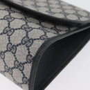 GUCCI GG Supreme Sherry Line Clutch Bag PVC Navy Gold 89 01 031 Auth ARZ149-9