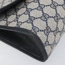 GUCCI GG Supreme Sherry Line Clutch Tasche PVC Navy Gold 89 01 031 Auth ARZ149-14