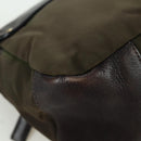 PRADA Shoulder Bag Nylon Leather Khaki Gold Auth ARZ154V-16
