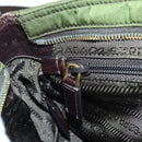 PRADA Shoulder Bag Nylon Leather Khaki Gold Auth ARZ154V-26