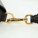PRADA Shoulder Bag Nylon Leather Khaki Gold Auth ARZ154V-7