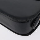 GUCCI Shoulder Bag Leather Navy Gold Auth ARZ157-11