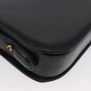 GUCCI Shoulder Bag Leather Navy Gold Auth ARZ157-12