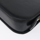 GUCCI Shoulder Bag Leather Navy Gold Auth ARZ157-13
