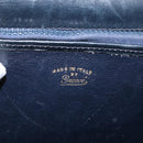 GUCCI Shoulder Bag Leather Navy Gold Auth ARZ157-16