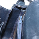 GUCCI Shoulder Bag Leather Navy Gold Auth ARZ157-20