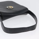 GUCCI Shoulder Bag Leather Navy Gold Auth ARZ157-7