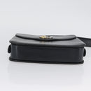 GUCCI Shoulder Bag Leather Navy Gold Auth ARZ157-9