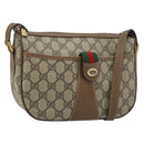 GUCCI GG Supreme Web Sherry Line Bag PVC Beige Gold 56 02 032 Auth ARZ158-1