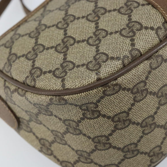 GUCCI GG Supreme Web Sherry Line Bag PVC Beige Gold 56 02 032 Auth ARZ158