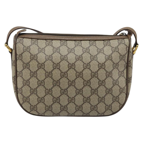 GUCCI GG Supreme Web Sherry Line Bag PVC Beige Gold 56 02 032 Auth ARZ158
