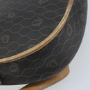 Christian Dior Honeycomb Canvas Shoulder Bag PVC Leather Black Gold Auth ARZ160-13