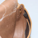 Christian Dior Honeycomb Canvas Shoulder Bag PVC Leather Black Gold Auth ARZ160-18