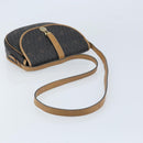Christian Dior Honeycomb Canvas Shoulder Bag PVC Leather Black Gold Auth ARZ160-7
