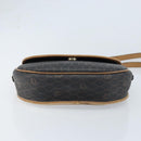 Christian Dior Honeycomb Canvas Shoulder Bag PVC Leather Black Gold Auth ARZ160-9