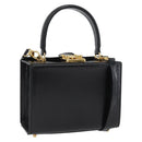 FENDI Vanity Handtas Lakleer 2-weg Zwart Goud Auth ARZ161-1