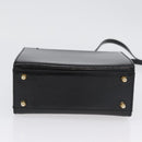 FENDI Vanity Handtas Lakleer 2-weg Zwart Goud Auth ARZ161-5