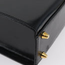 FENDI Vanity Handtas Lakleer 2-weg Zwart Goud Auth ARZ161-10