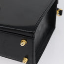 FENDI Vanity Handtas Lakleer 2-weg Zwart Goud Auth ARZ161-15
