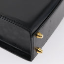 FENDI Vanity Handtas Lakleer 2-weg Zwart Goud Auth ARZ161-16