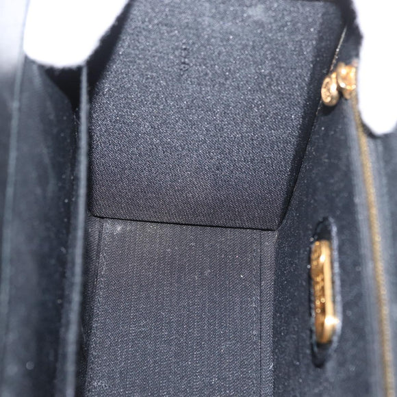 FENDI Vanity Handtas Lakleer 2-weg Zwart Goud Auth ARZ161