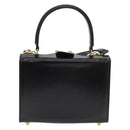 FENDI Vanity Handtas Lakleer 2-weg Zwart Goud Auth ARZ161-2
