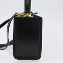 FENDI Vanity Handtas Lakleer 2-weg Zwart Goud Auth ARZ161-3