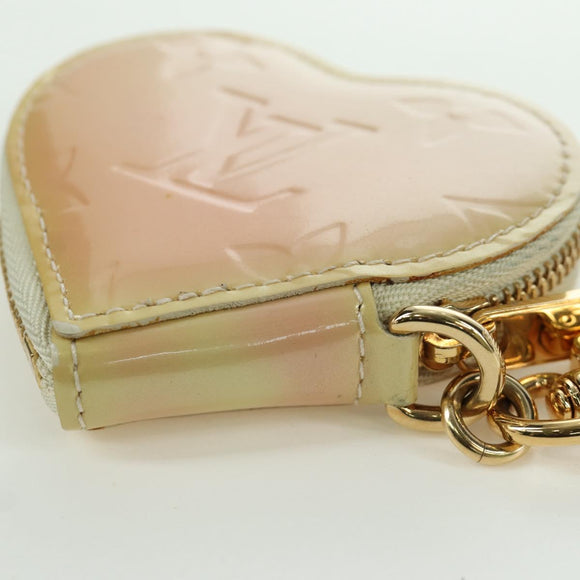 LOUIS VUITTON Vernis heart Mini Coeur Coin Purse Broncorail M91486 Auth ARZ172A