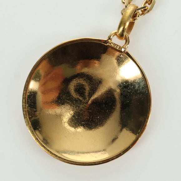 CHANEL Necklace metal Gold CC Auth ARZ179V