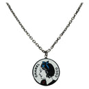 CHANEL Mademoiselle Necklace metal Black CC Auth ARZ180V-1