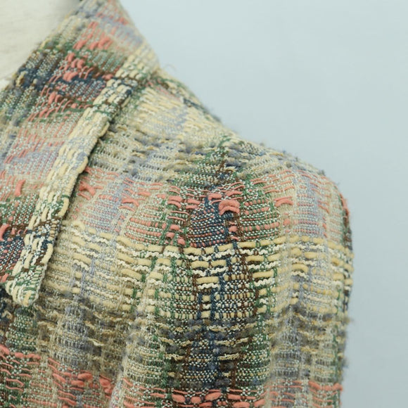 CHANEL Jacket Skirt Setup Jacket Tweed Multicolor CC Auth ARZ186V