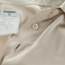 CHANEL COCO Mark Blouse Long-sleeved T-shirt Silk Size 38 Beige CC Auth ARZ187V-11