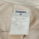 CHANEL COCO Mark Blouse Long-sleeved T-shirt Silk Size 38 Beige CC Auth ARZ187V-13