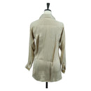 CHANEL COCO Mark Blouse Long-sleeved T-shirt Silk Size 38 Beige CC Auth ARZ187V-4