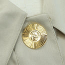CHANEL COCO Mark Blouse Long-sleeved T-shirt Silk Size 38 Beige CC Auth ARZ187V-9