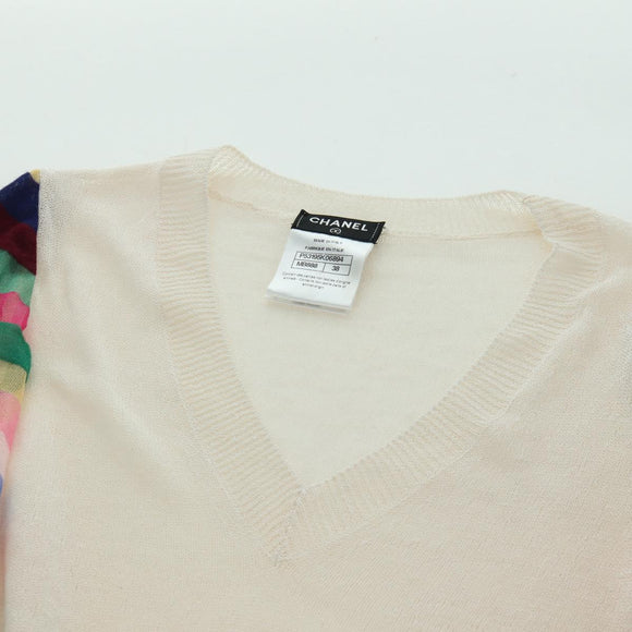 CHANEL Icon Series Sweater Silk Size 38 Multicolor CC Auth ARZ188V