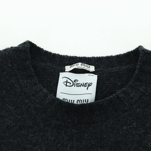 Miu Miu Disney Collaboration Knit Vest Cotton Black Auth ARZ190M
