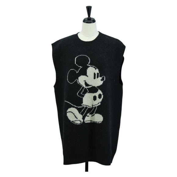 Miu Miu Disney Collaboration Knit Vest Cotton Black Auth ARZ190M