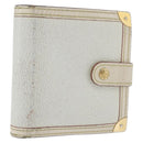 LOUIS VUITTON Suhari Compact Zip Wallet Leather Ivory M91831 LV Auth ARZ191-1