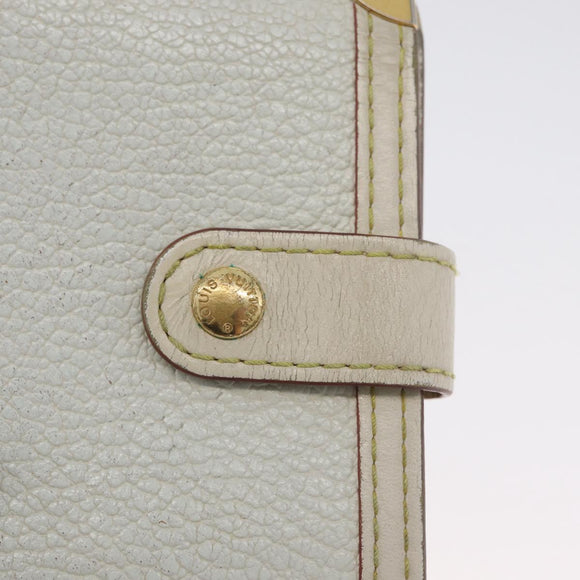LOUIS VUITTON Suhari Compact Zip Wallet Leather Ivory M91831 LV Auth ARZ191