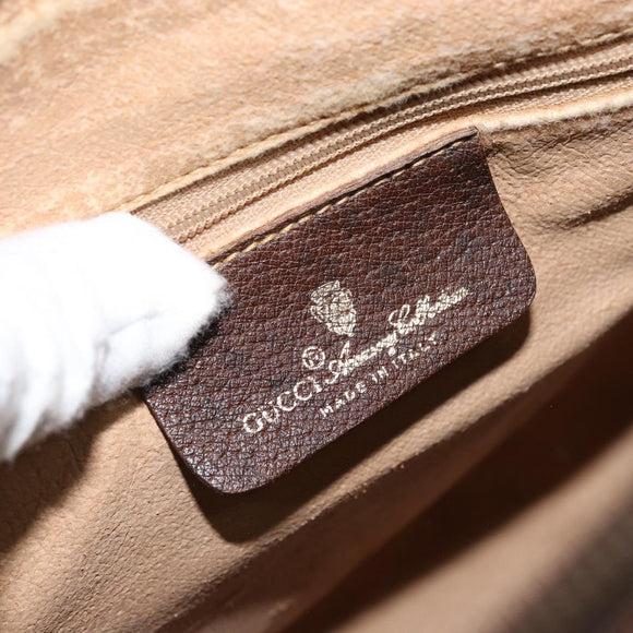 GUCCI GG Supreme Web Sherry Line Boston Bag PVC Beige Gold 40 02 007 Auth ARZ201
