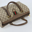 GUCCI GG Supreme Web Sherry Line Boston Bag PVC Beige Gold 40 02 007 Auth ARZ201-6