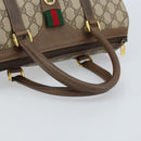 GUCCI GG Supreme Web Sherry Line Boston Bag PVC Beige Gold 40 02 007 Auth ARZ201-7