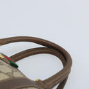 GUCCI GG Supreme Web Sherry Line Boston Bag PVC Beige Gold 40 02 007 Auth ARZ201-8