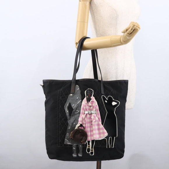 PRADA Robot Tote Bag Nylon Black Auth ARZ203A
