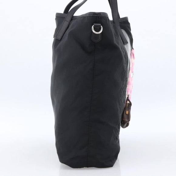 PRADA Robot Tote Bag Nylon Black Auth ARZ203A