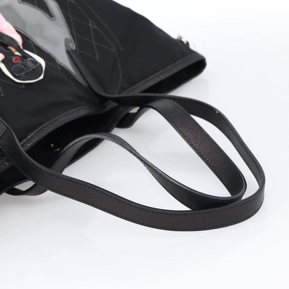 PRADA Robot Tote Bag Nylon Black Auth ARZ203A