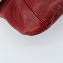 Salvatore Ferragamo Gancini Hand Bag Leather Red Auth ARZ205-15