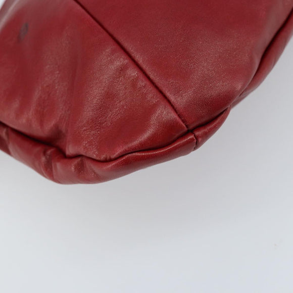 Salvatore Ferragamo Gancini Hand Bag Leather Red Auth ARZ205